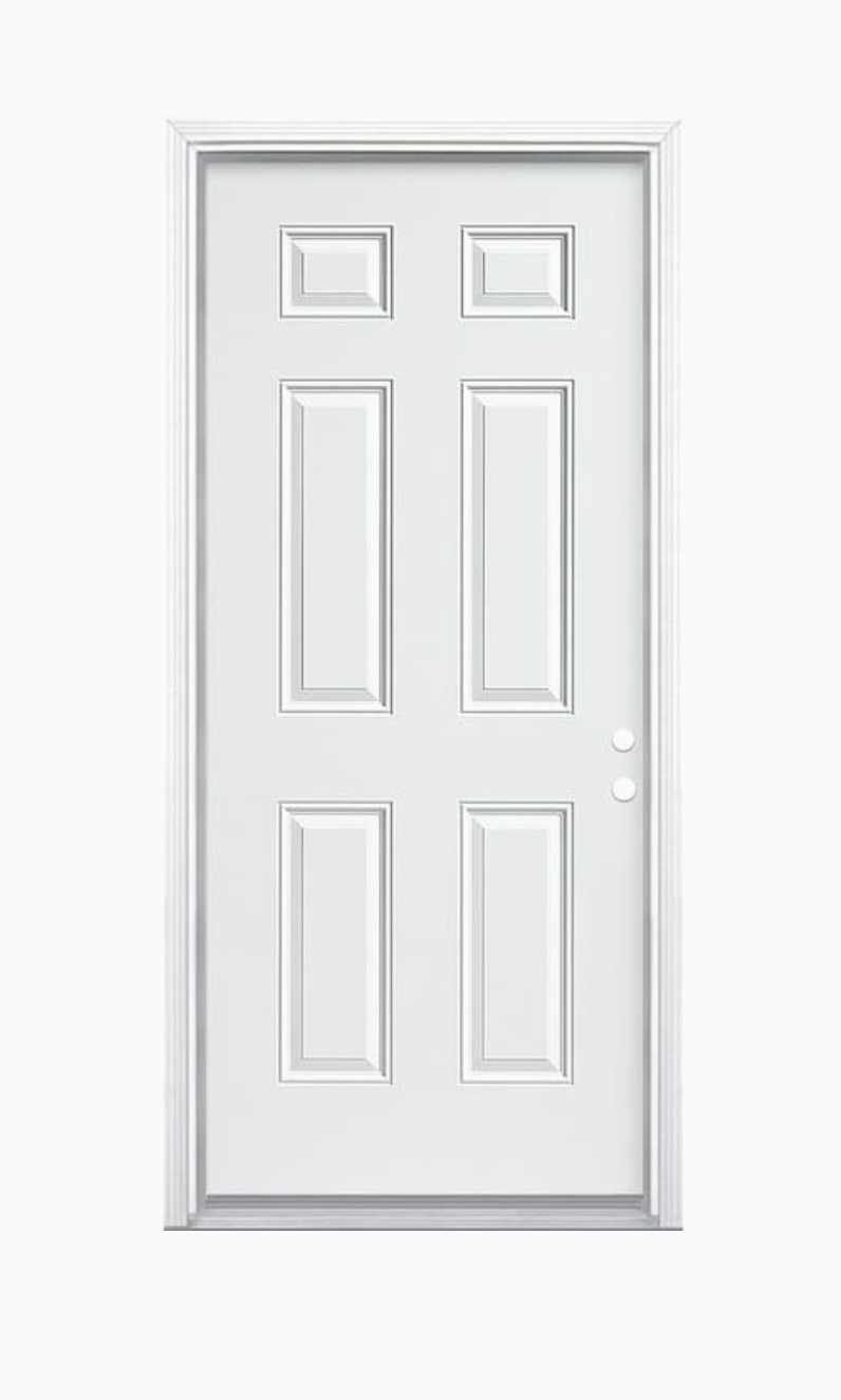 32-in x 80-in Steel Primed Prehung Single Front Door with Brickmould