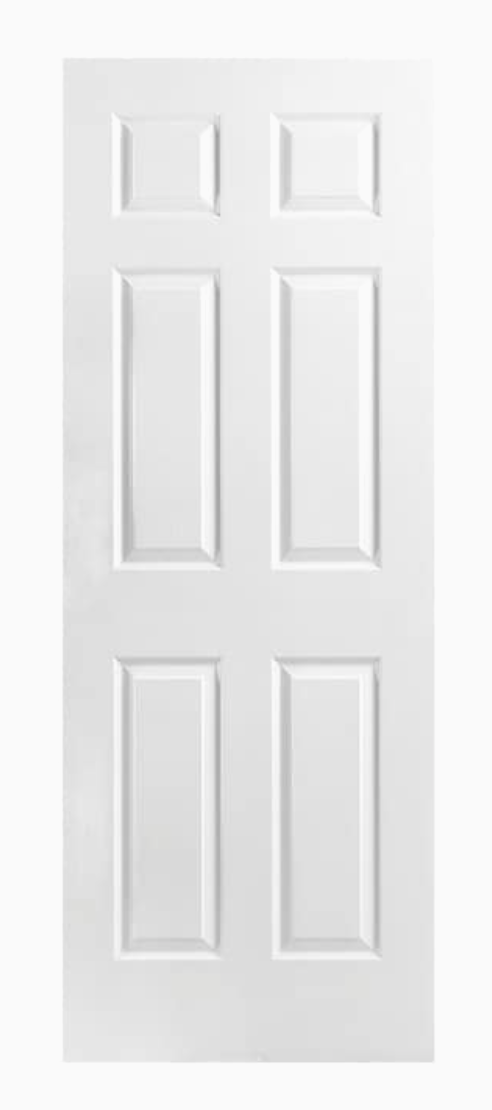 Masonite Traditional 30-in x 80-in (Primed) 6-Panel Hollow Core Primed Molded Composite Slab Door