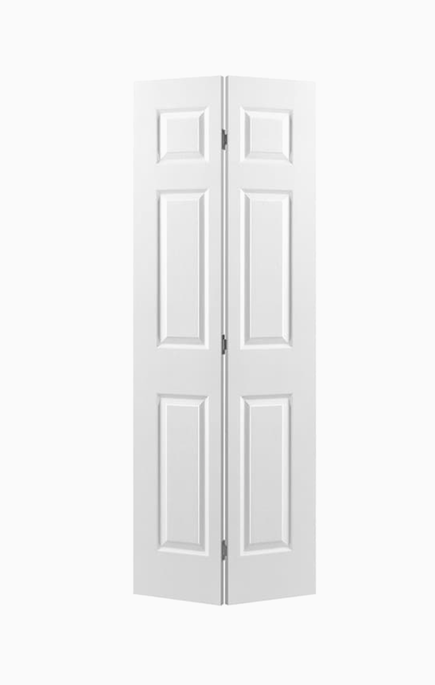 Traditional 36-in x 80-in 6-Panel Primed Molded Composite Bifold Door (Hardware Included)