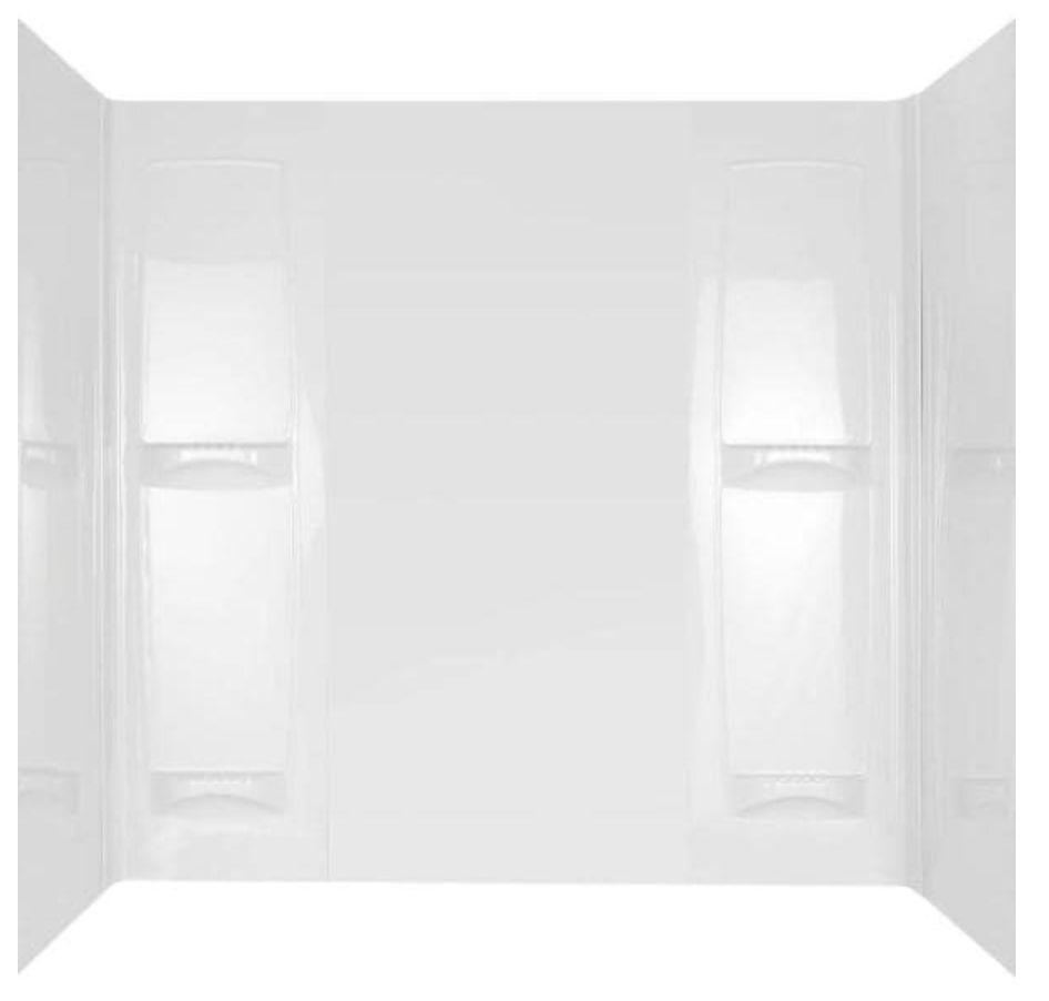 Pro-Series 60 in. W x 57 in. H Five Piece Glue Up Tub Surrounds in High Gloss White