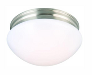 9 in. 120-Watt Equivalent Brushed Nickel Integrated LED Mushroom Flush Mount with White Acrylic Shade