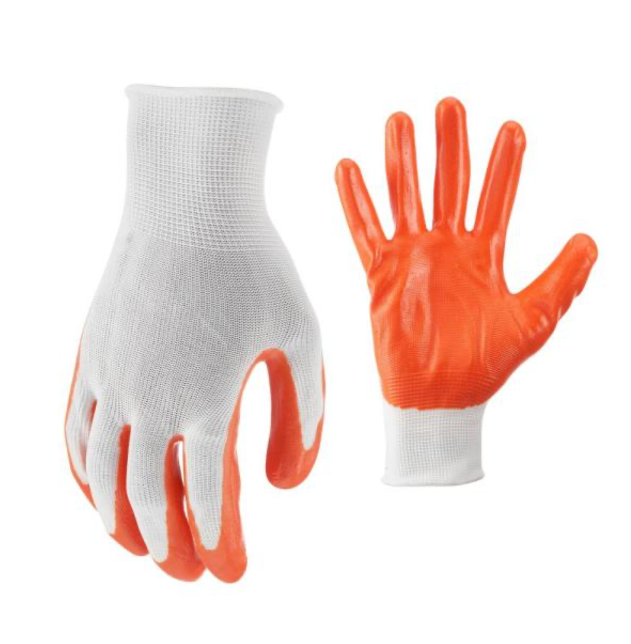 Large Nitrile Coated Work Gloves (5 Pair)