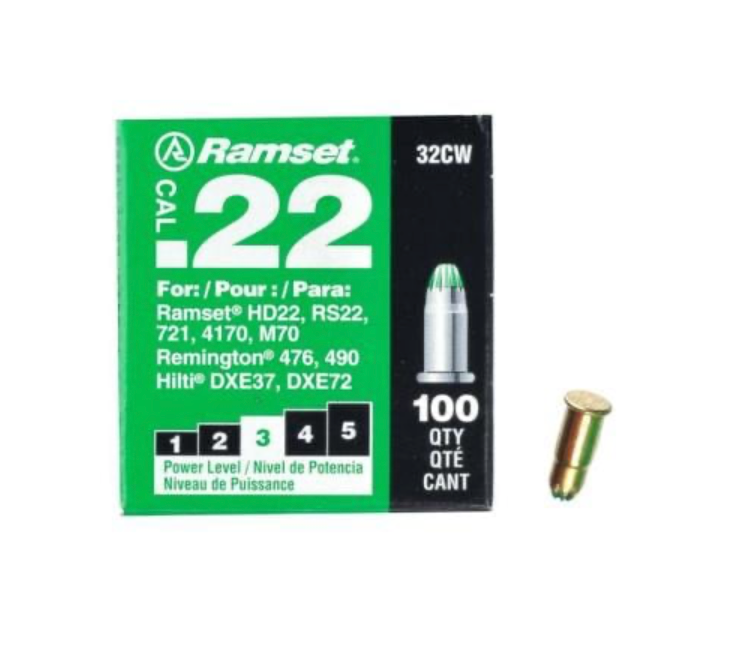 Ramset 0.22 Caliber Yellow Single Shot Powder Loads (25-Pack