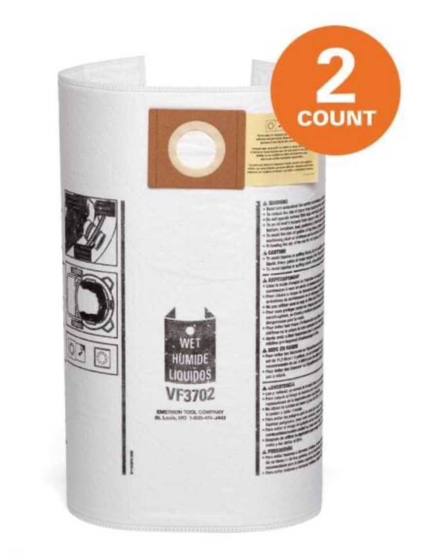 Premium Size A Wet or Dry Dust and Debris Bags for Select 12 Gal. to 16 Gal. Wet/Dry Shop Vacuums (2-Pack)