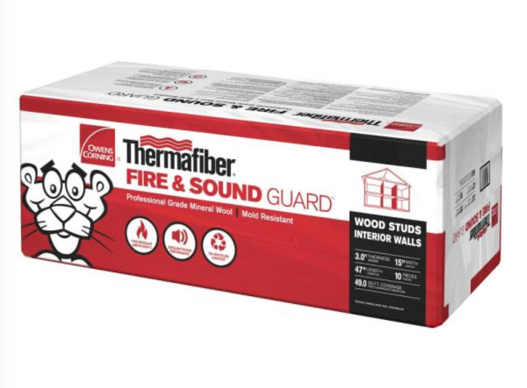 Thermafiber Fire and Sound Guard Unfaced Mineral Wool Insulation