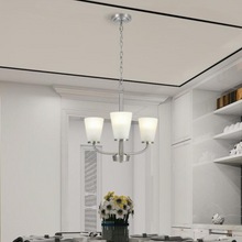 Load image into Gallery viewer, 3-Light Brushed Nickel Chandelier
