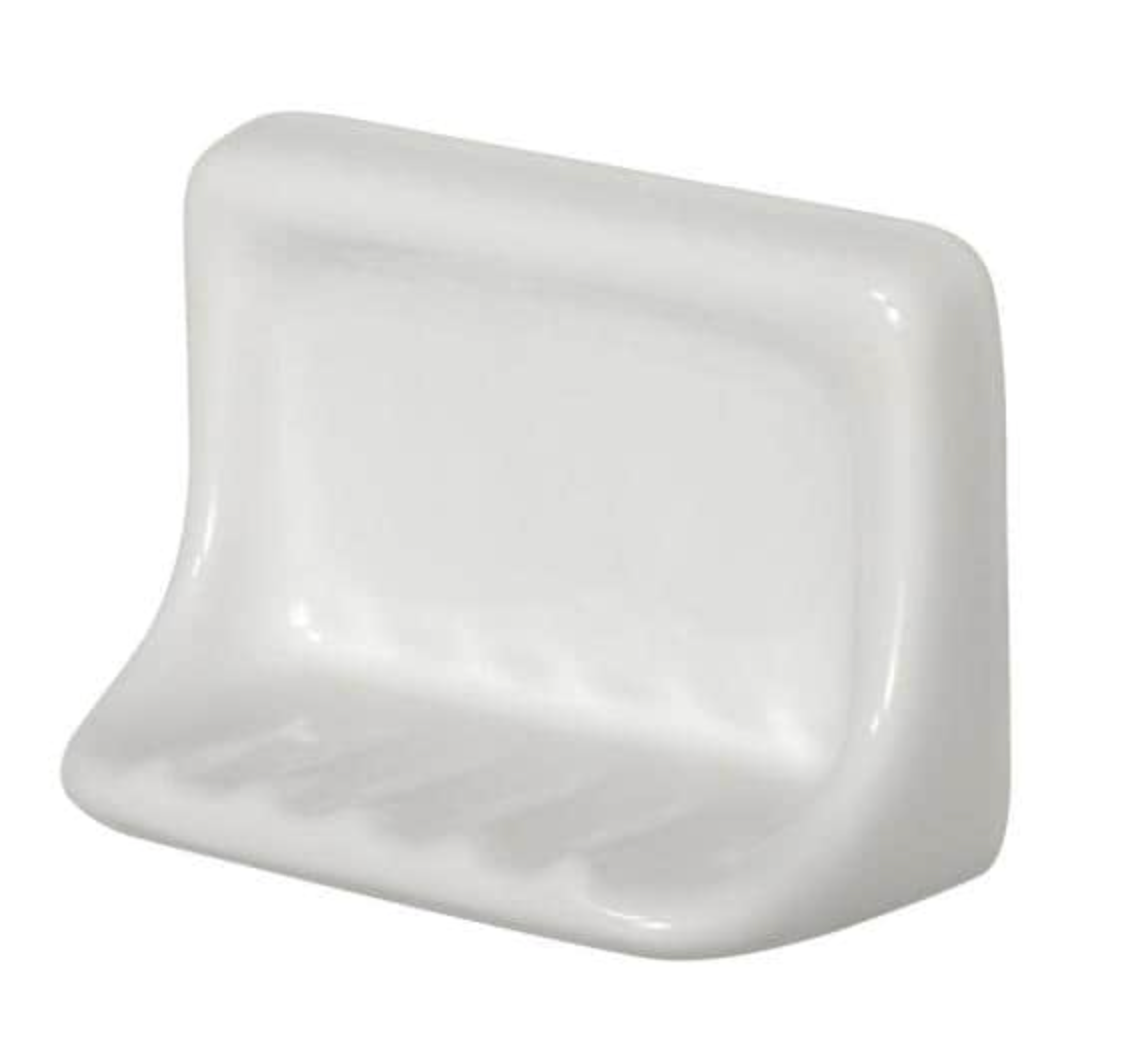 H46 Ceramic Soap Dish for Tile Showers and Baths 4 x 6 Nominal