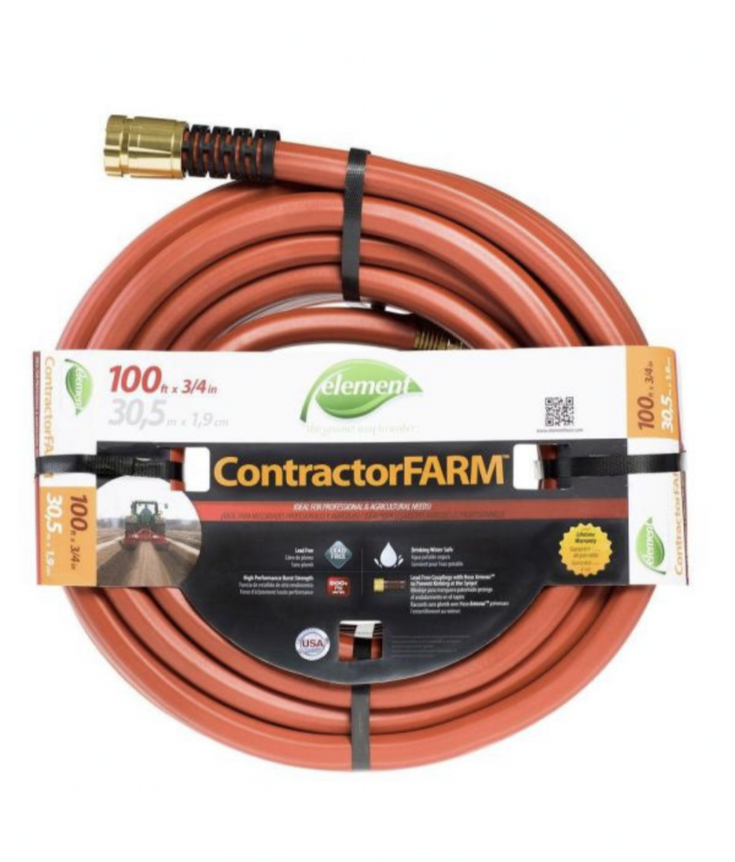 Element 3/4 in Dia 100' Contractor Farm Hose