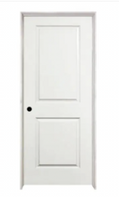 Load image into Gallery viewer, 30 in. x 80 in. 2-Panel Square Top White Primed Classic Composite Smooth Hollow Core Single Prehung Interior Door - right hand

