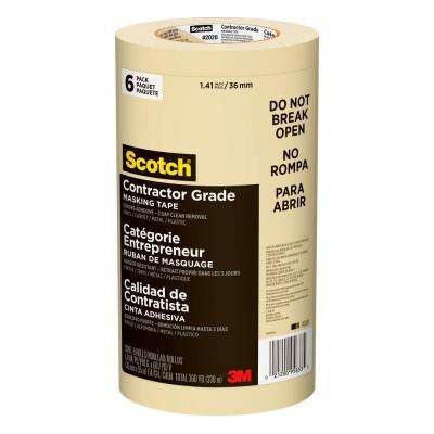 3M Scotch 1.41 in. x 60.1 yds. Contractor Grade Masking Tape (6-Pack) - Denali Building Supply
