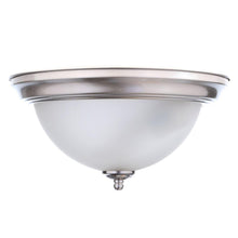 Load image into Gallery viewer, 13 in. 2-Light Brushed Nickel Flush Mount with Frosted Glass Shade (2-Pack) - Denali Building Supply
