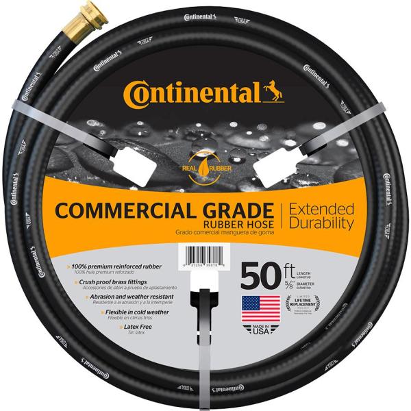 Premium 5/8 in. Dia x 50 ft. Commercial Grade Rubber Black Water Hose
by Continental