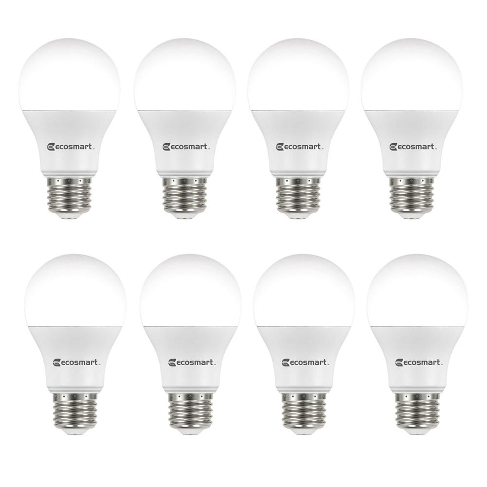 60-Watt Equivalent A19 Non-Dimmable Energy Star LED Light Bulb Soft White (8-Pack) - Denali Building Supply