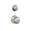 Load image into Gallery viewer, Satin Nickel Single Cylinder Deadbolt with Georgian Entry Door Knob Combo Pack
