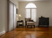 Load image into Gallery viewer, 3.5-in Slat Width 66-in x 84-in Cordless White Vinyl Room Darkening Vertical Blinds
