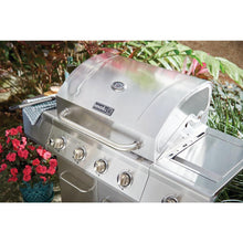 Load image into Gallery viewer, 4-Burner Propane Gas Grill in Stainless Steel with Side Burner and Stainless Steel Doors - Denali Building Supply
