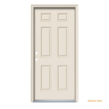 Load image into Gallery viewer, 32 in. x 80 in. 6-Panel Primed Right-Hand Inswing Steel Prehung Front Door w/Brickmould - Denali Building Supply
