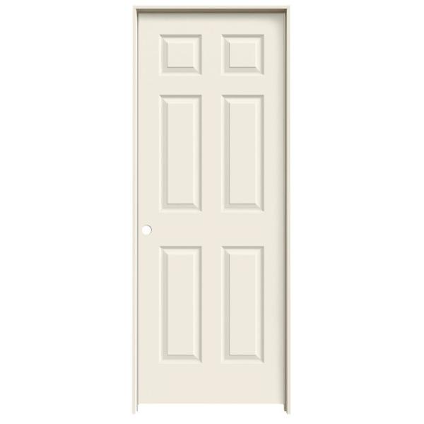 28 in. x 80 in. Colonist Right-Hand Primed Textured Molded Composite MDF Single Prehung Interior Door with Split Jamb by JELD-WEN