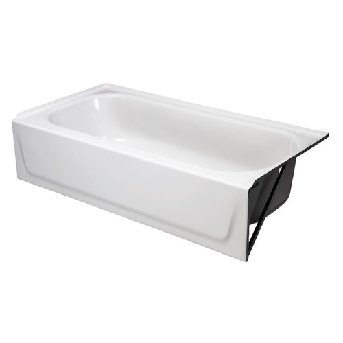Aloha 60 in. Right Drain Rectangular Alcove Soaking Bathtub in White - Denali Building Supply