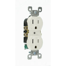 Load image into Gallery viewer, 15 Amp Residential Grade Grounding Duplex Outlet, White (10-Pack) - Denali Building Supply
