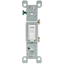 Load image into Gallery viewer, 15 Amp Single-Pole Toggle Light Switch, White - Denali Building Supply
